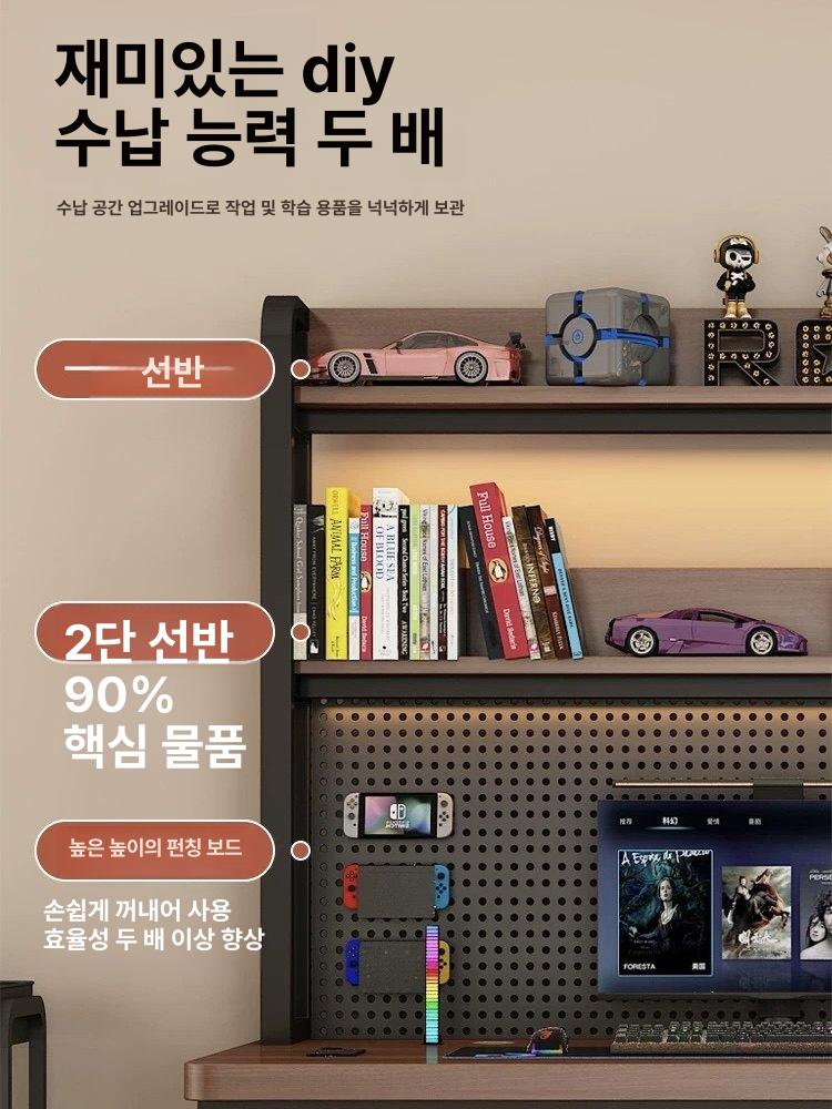 3단 책상타공판 타공책장 정리 사무실 데스크 탁상용 프레임 기본 타공선반 사이즈 - 상세 이미지 3