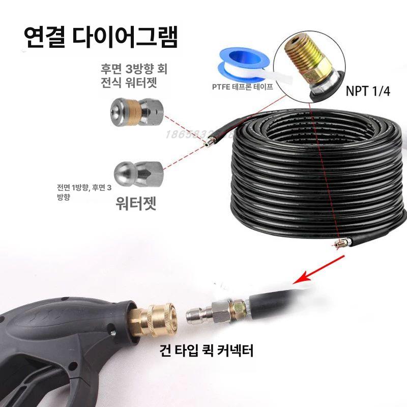 하수관 배관청소기 정화조 뚫는 뚫음 고압호스 노즐 가정용 배수관 막힘 고압세척 - 상세 이미지 5