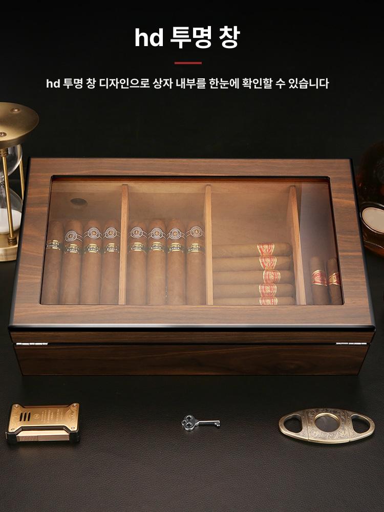 삼나무 시가휴미더 시가박스 시가케이스 조절 온습도 시가보관함 입문용 수납 온도 - 상세 이미지 3