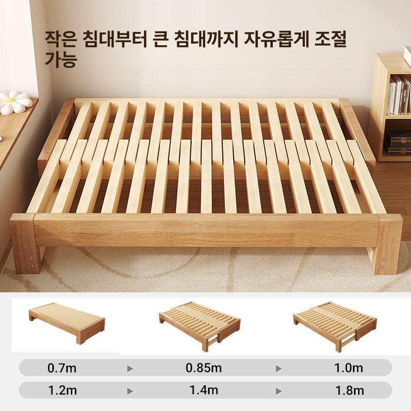 확장형 트윈침대 슬라이딩 저상형 길이 평상 원목프레임 소파베드 간이베드 수납형 - 상세 이미지 3