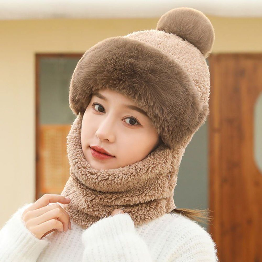 방풍 방한모자 커플 방울털모자 등산 니트비니 방울비니 겨울 여성 스키 보드 털방울 베레모 - 상품 이미지
