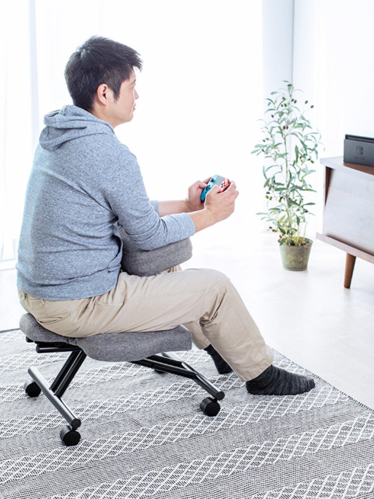 학생 등받이 독서 재택근무 좌식 공부 편안한 의자 양반다리 편한 바른자세 - 상세 이미지 4