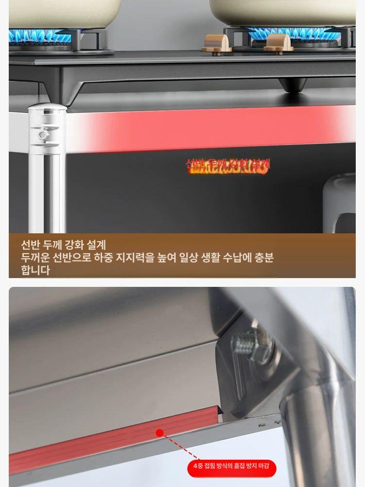 업소용 조리대 길이 너비 받침대 스텐선반 식당 폭 주방선반 상부선반 층 조절 이미지 6