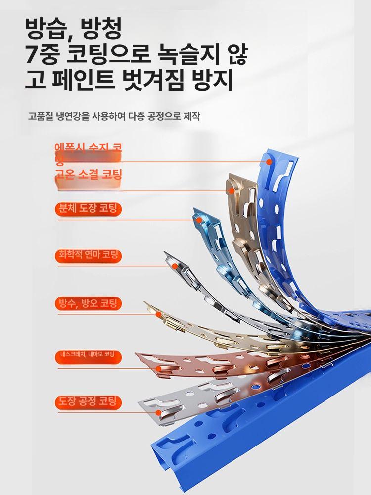이동식 중량랙 다층 보관 수납장 적재 앵글 정리 휠 바퀴형 팬트리 철제선반 다용도 - 상세 이미지 4