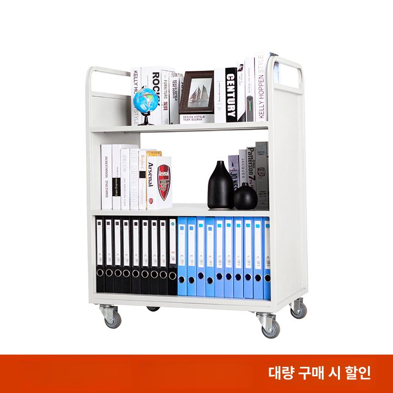도서관 파일 북카트 보관 문서 사무실 운반 수납 트롤리 선반 서류카트 웨건 핸드카트 - 상세 이미지 5
