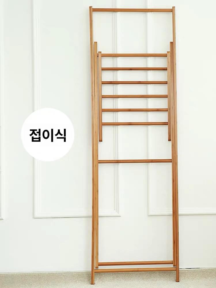원목 빨래건조대 우드 베란다 행거 발코니 인테리어 튼튼한 빨래걸이 홈 간편 가정용 - 상세 이미지 4