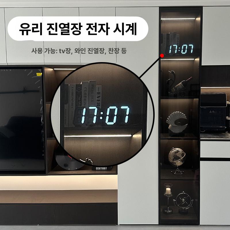 LED 온습도 벽걸이시계 숫자 전자달력 온도 디지털벽시계 사각 모던 대형벽시계 - 상세 이미지 2