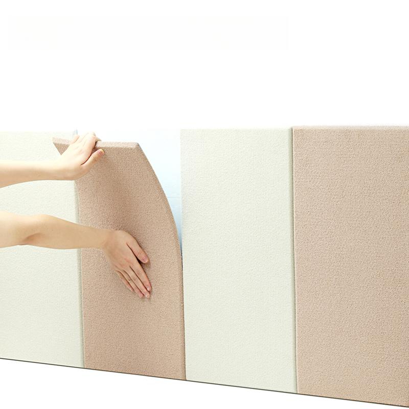 접착식 침대헤드쿠션 부드러운 충돌방지 등받이 벽쿠션 머리판 패브릭 안전 패널 - 상품 이미지