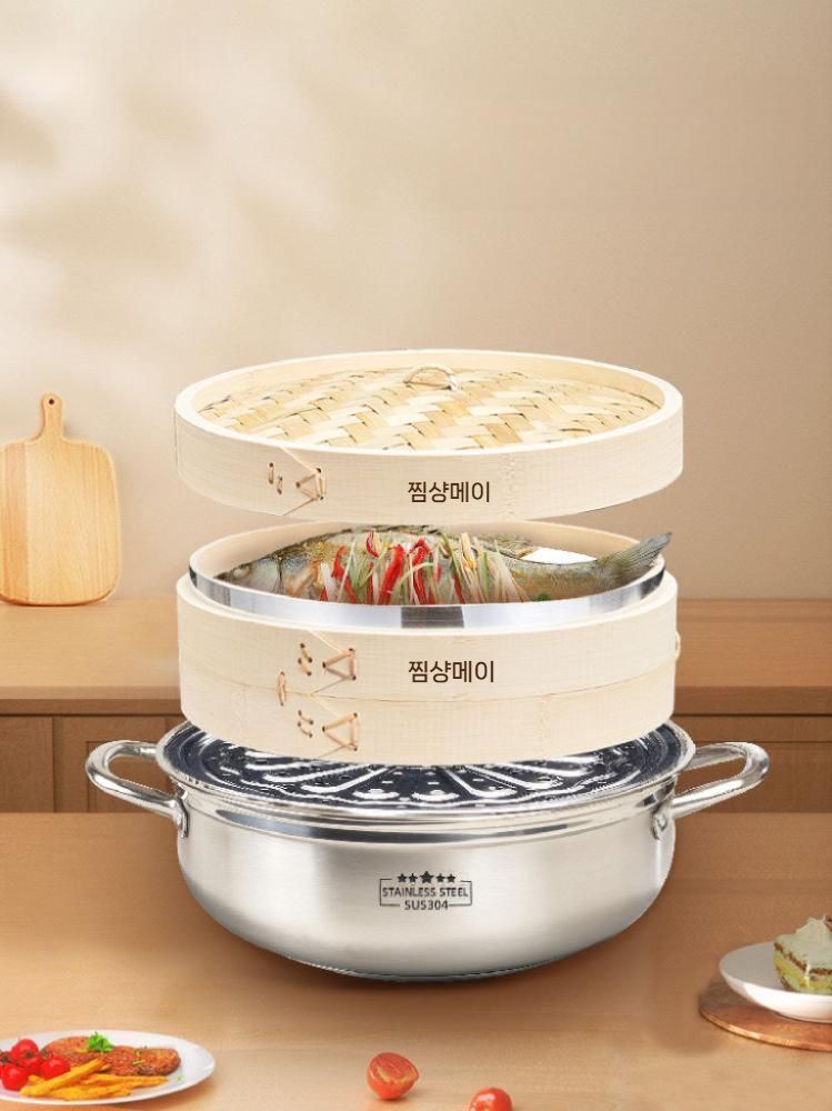 찜솥 편백나무찜기 가정용 사각대형 찐빵 떡시루 찜통 고급찜기 편백찜기 스티머 - 상세 이미지 2