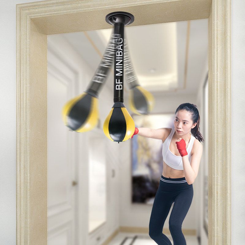 문틀 펀칭볼 흡착식 벽걸이 펀치볼 훈련 레드 가정용 풀업바 샌드백 탭볼 펀치연습용 - 상세 이미지 2