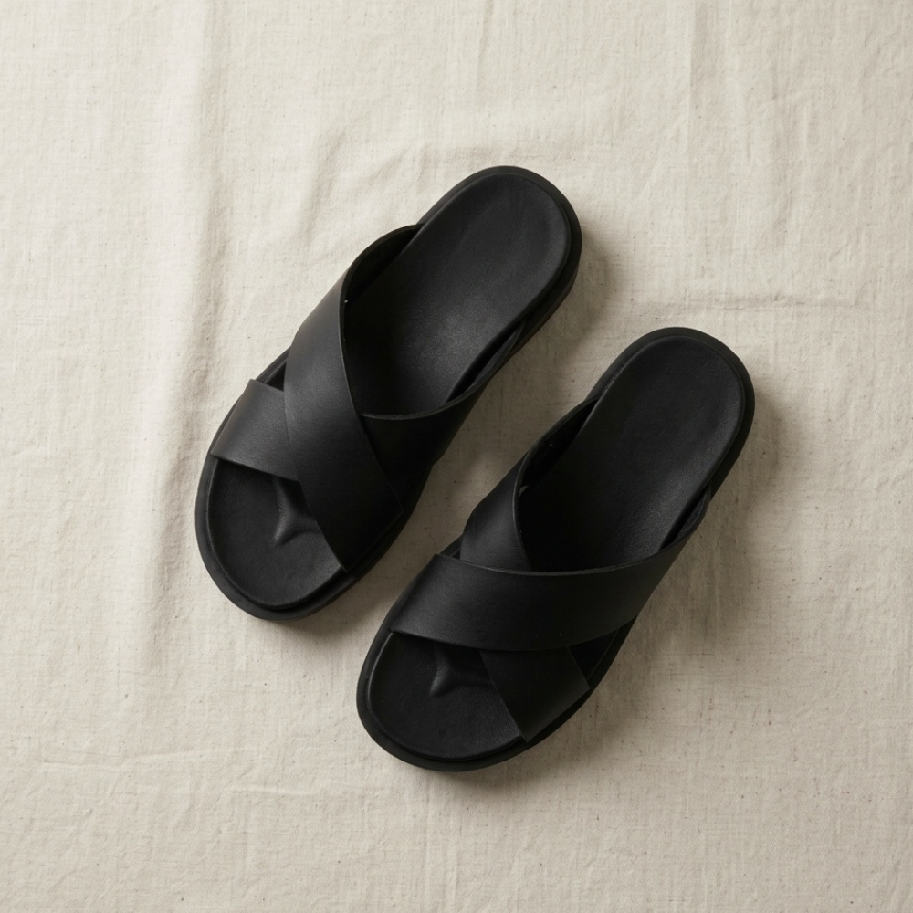 4cm 키높이 크로스 스트랩 여름 말랑 슬리퍼 이미지 2