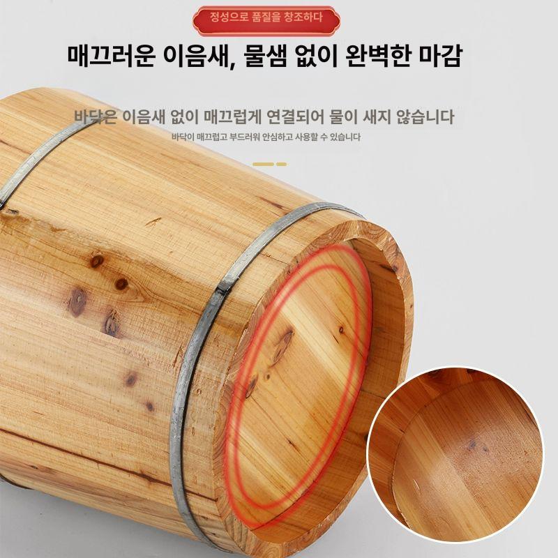 나무 고로쇠물통 전통 휴대용 족욕 바가지 버킷 편백 - 상세 이미지 5