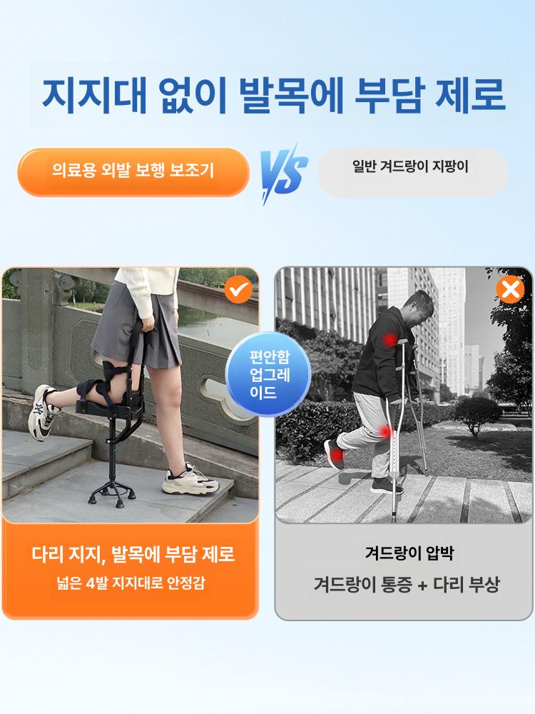 지지대 목발 기립 핸즈프리 어르신 노약자 환자 보행보조 엘보클러치 손잡이 안전 - 상세 이미지 5