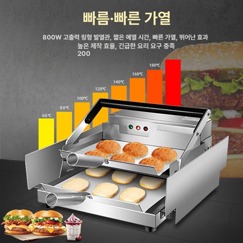 자동 토스터기 번토스트기 베이글 번토스터 업소용 카페 머신 버거 기계 타이머 호텔 - 상세 이미지 4