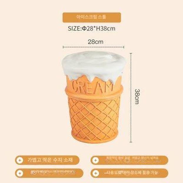 마카롱 스툴 모형 도넛모양 디자인 장식 특이한 보조 벤치 풋체어 둥근 거실 사이드 - 상세 이미지 4