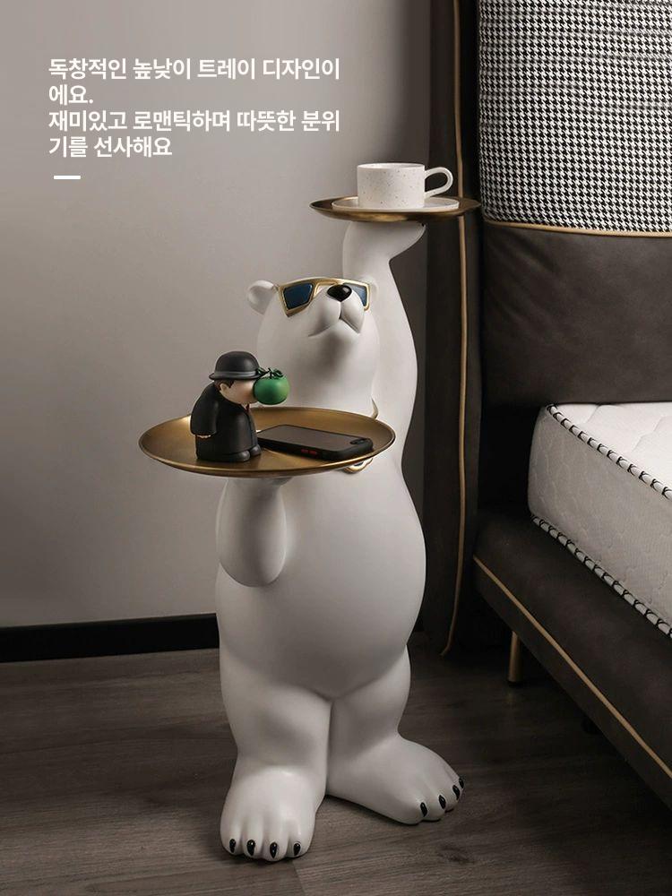 동물 테이블 거실 귀여운 카페 선물 인테리어 집들이 캐릭터 장식 베어 수납 - 상세 이미지 4
