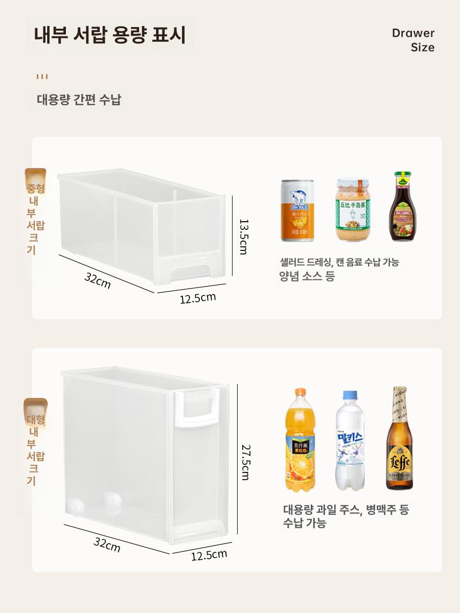 폭좁은 냉장고틈새장 주방 틈새수납장 펜트리장 서랍장 사이드 맞춤 빌트인 냉장고옆 - 상세 이미지 2