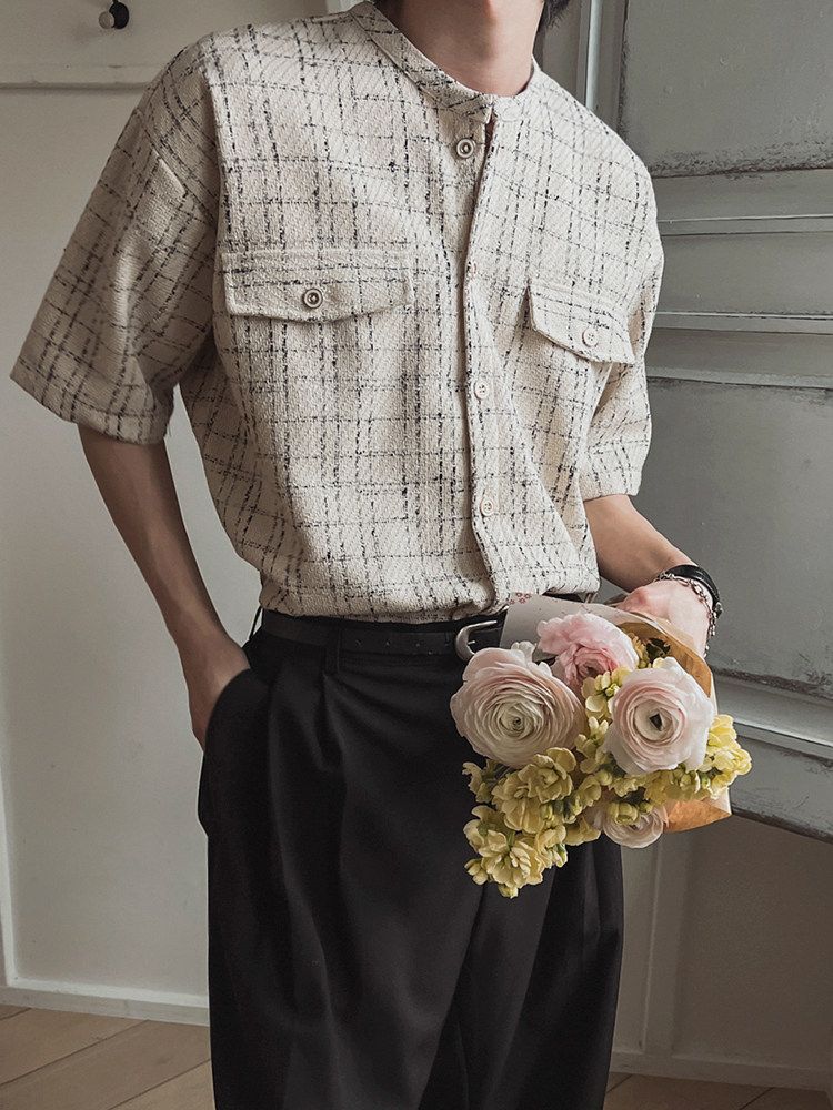 남자반팔자켓 아노락 남성바람막이점퍼 경량 우븐 간절기 아우터 후드 큐빅스트라이프 초경량 카키색 M - 상세 이미지 3