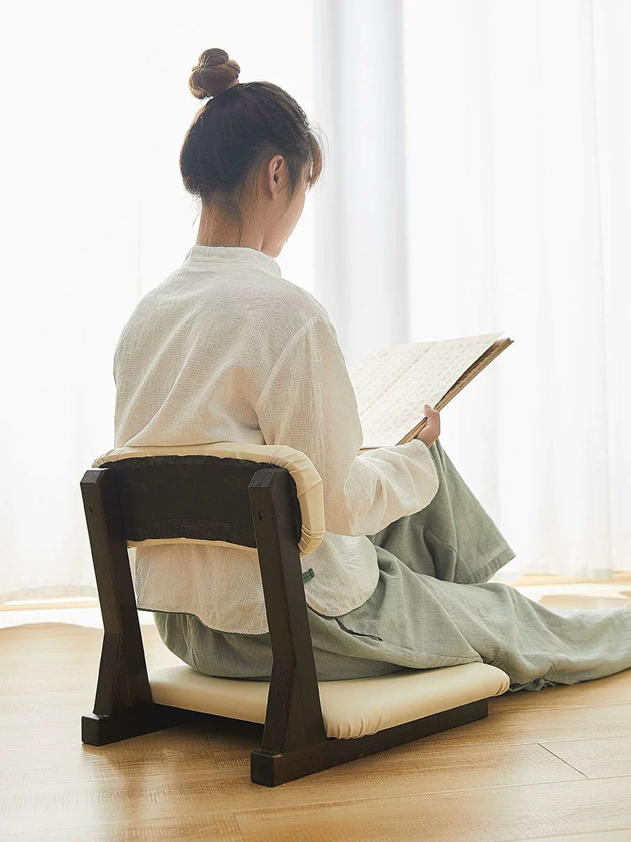 원목 일본좌식의자 일식집 횟집 식당 패브릭 조립 다다미 등받이 일본식 - 상세 이미지 4