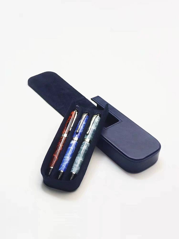 레트로 펜케이스 가죽 보관 펜파우치 지퍼 문구 빈티지 필통 정리 학용품 펜홀더 커버 - 상품 이미지