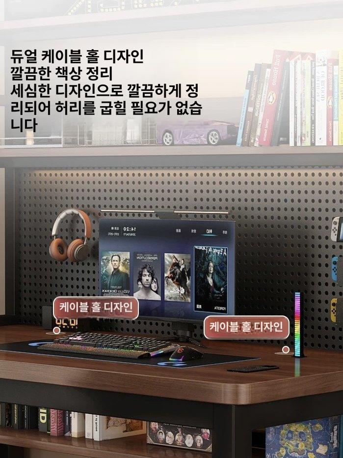3단 책상타공판 타공책장 정리 사무실 데스크 탁상용 프레임 기본 타공선반 사이즈 이미지 6