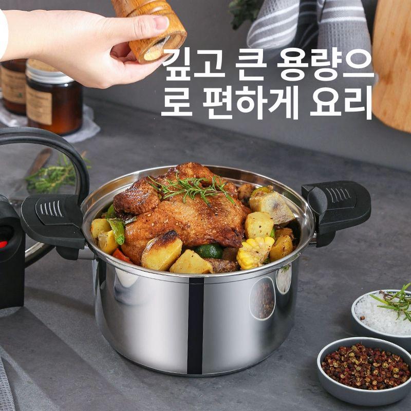 스테인리스 저압냄비 인덕션 저압력 가정용 솥밥 본색 진공냄비 이중 압력찜솥 겸용 - 상세 이미지 5
