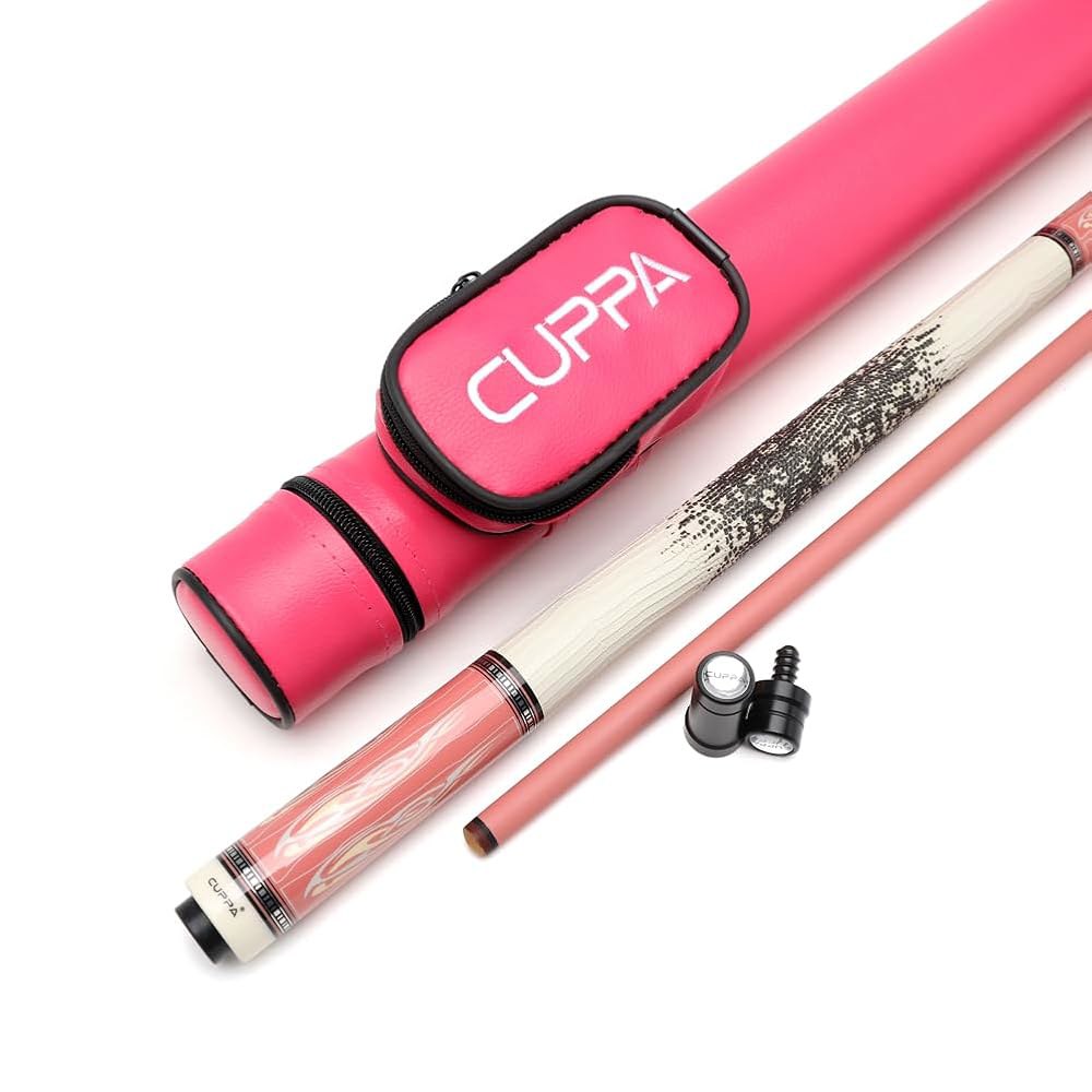 TROUFY Cuppa 여성용 탄소 섬유 포켓볼 케이스) 스틱 큐 풀 포함 당구 (10.5mm, 핑크 케이스 튜브 WH WH Tube Case 10.5mm - 상품 이미지