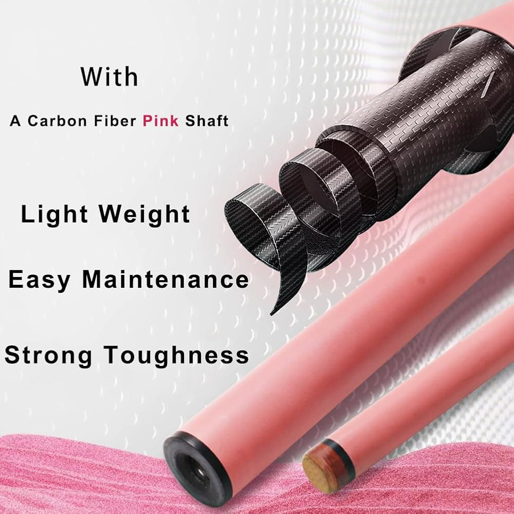 TROUFY Cuppa 여성용 탄소 섬유 포켓볼 케이스) 스틱 큐 풀 포함 당구 (10.5mm, 핑크 케이스 튜브 WH WH Tube Case 10.5mm - 상세 이미지 3