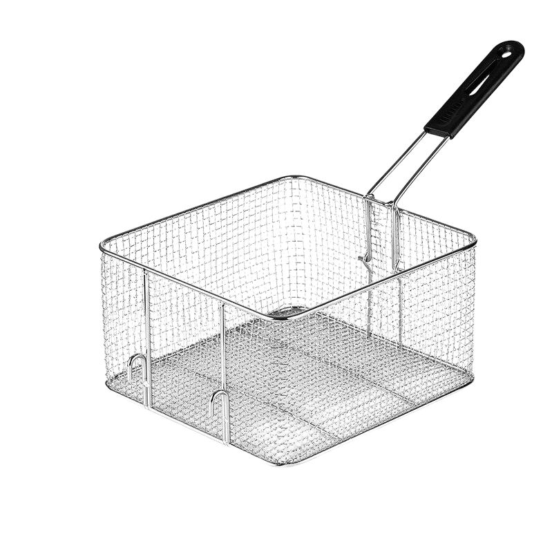 후라이드 사각튀김바스켓 건지기 업소용튀김망 원형 손잡이 업소용감자튀김바구니 - 상품 이미지