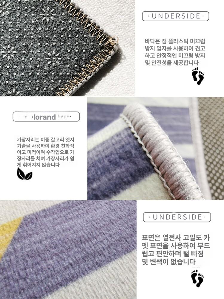 북유럽 카페트 원형 카펫 단모 대형러그 침실 빈티지 라운드 현관 장모 양털 고급 - 상세 이미지 4