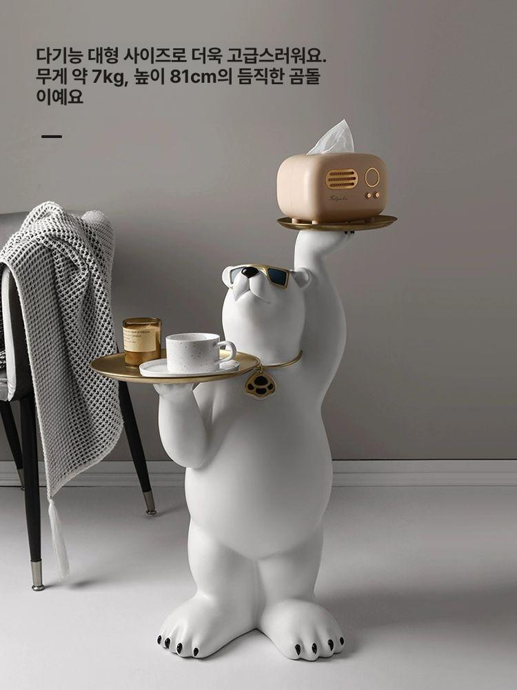 동물 테이블 거실 귀여운 카페 선물 인테리어 집들이 캐릭터 장식 베어 수납 - 상세 이미지 2