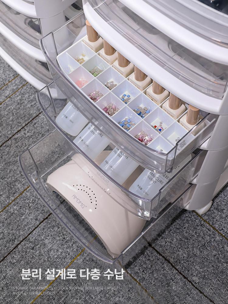 이동식 화장대트롤리 카트 수납 화장품 정리함 미용실 웨건 왜건 바퀴 거울 뷰티 칸 - 상세 이미지 3
