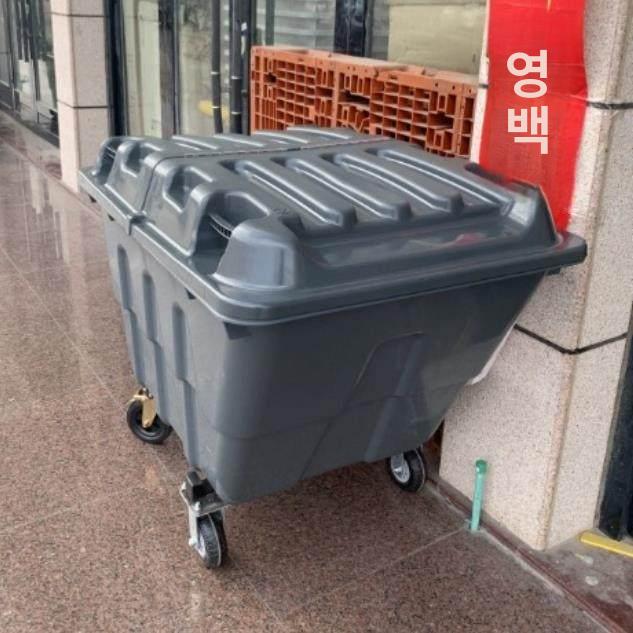 상업용 카트 사무실 바퀴달린 대형쓰레기통 사각 업소용쓰레기통 바퀴쓰레기통 재활용 - 상세 이미지 5