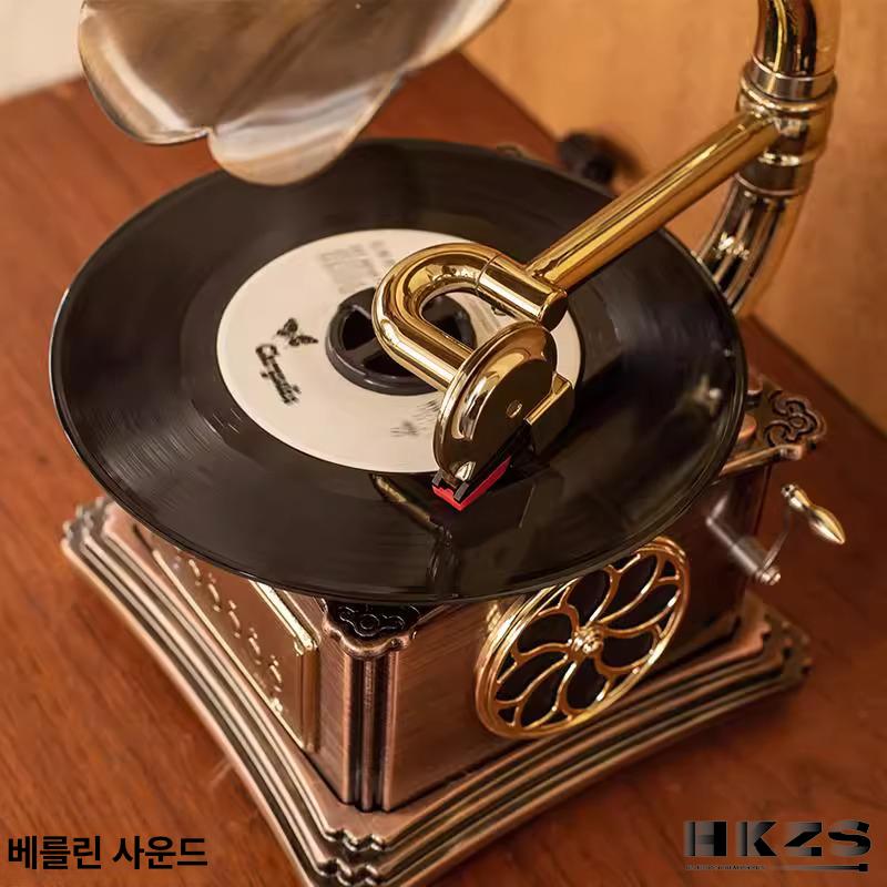 레트로 턴테이블 빈티지 lp플레이어 엘피 블루투스스피커 오디오 라디오 인테리어 - 상세 이미지 4