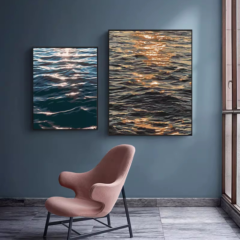 DIY 액자 색칠 명화그리기 해변 윤슬페인팅 캔버스 50x65cm - 상세 이미지 4