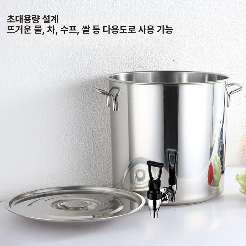 밸브 보관통 식깡 벨브 직경 수도꼭지물통 용기 육수솥 뚜껑 장국통 - 상세 이미지 4