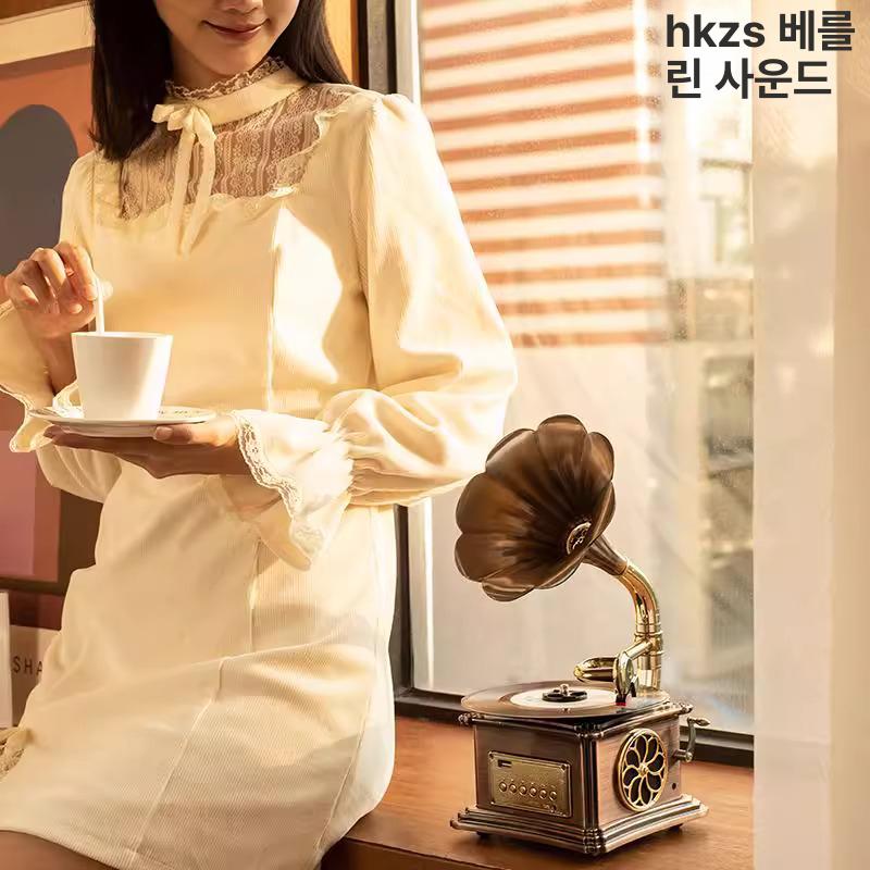 레트로 턴테이블 빈티지 lp플레이어 엘피 블루투스스피커 오디오 라디오 인테리어 - 상세 이미지 3