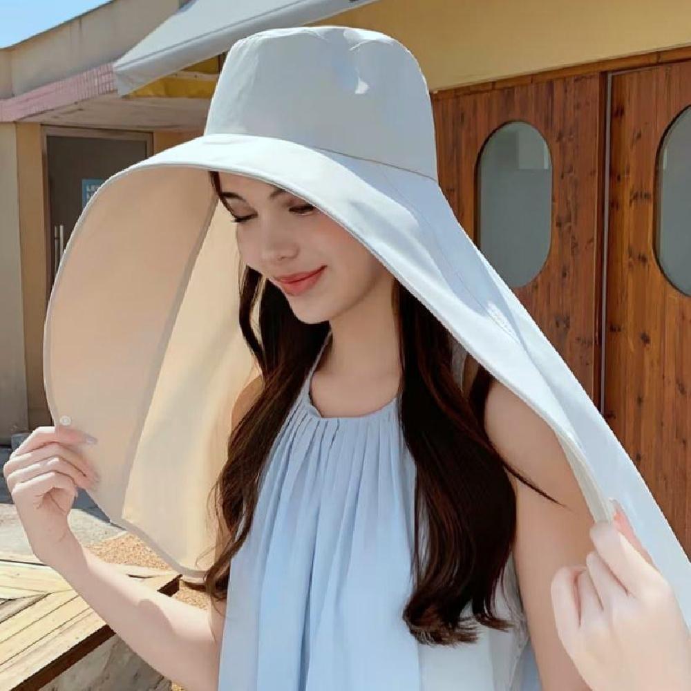 여성 풀커버 여름 썬캡 자외선차단 플랩캡 챙모자 등산 해변 물놀이 일 모자 - 상세 이미지 5