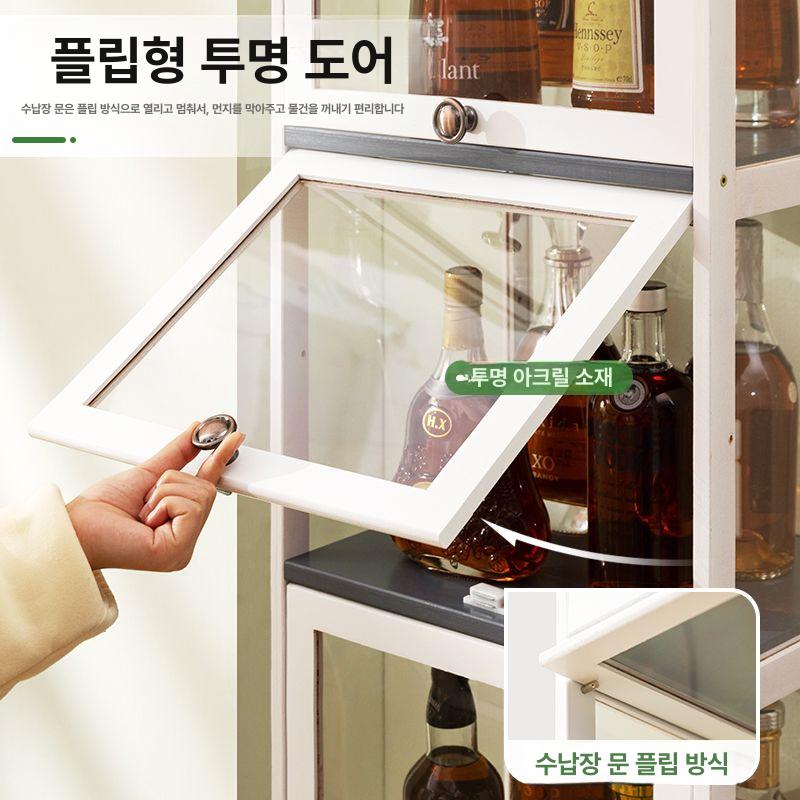 유럽형 술장식장 코너 캐비닛 양주장 거실 인테리어 와인 홈바 진열대 수납장 - 상세 이미지 4
