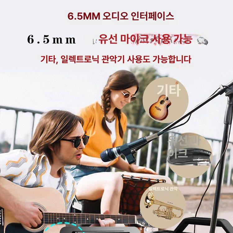 휴대용 야외노래방 야외용 앰프 블루투스스피커 듀얼 배터리 행사용 홈파티 강의용 - 상세 이미지 2