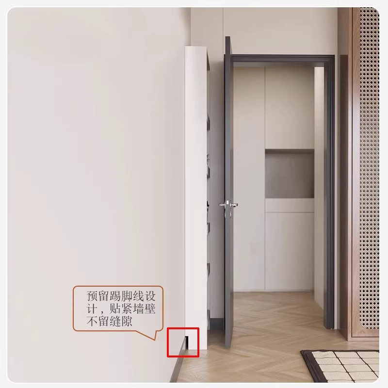 문뒤 수납장 깔끔 책장 슬림 좁은 공간활용장 흰색 60cm - 상세 이미지 4