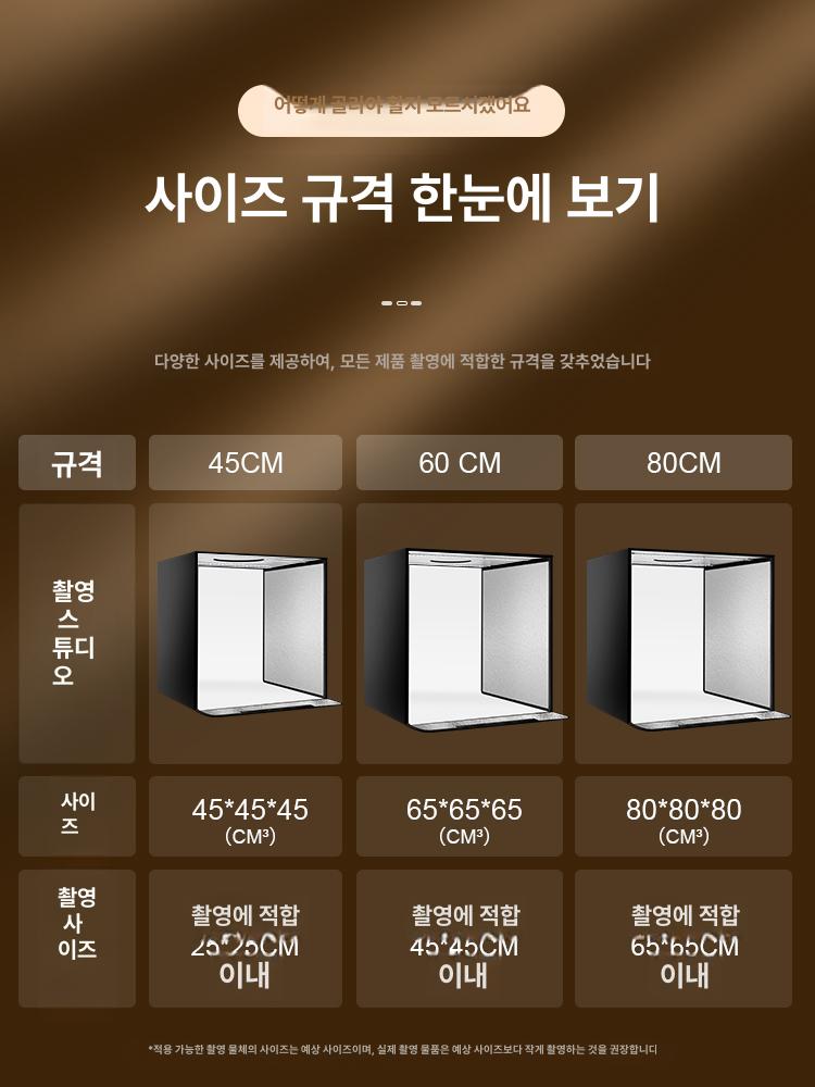상자 대형포토박스 포토부스 촬영용 촬영조명 라이트박스 누끼컷 배경판 간이스튜디오 - 상세 이미지 4