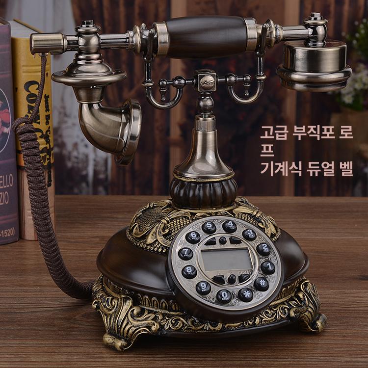 버튼식 옛날전화기 엔틱 카페 다이얼 거실 빈티지 클래식 매장 심플 고급 복고풍 - 상세 이미지 3