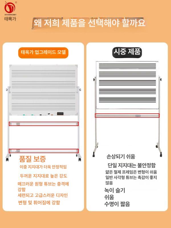 900 화이트보드줄 악보 거치대 교육 스탠드 스태프 음악학원 바퀴형 오선지보드 - 상세 이미지 5