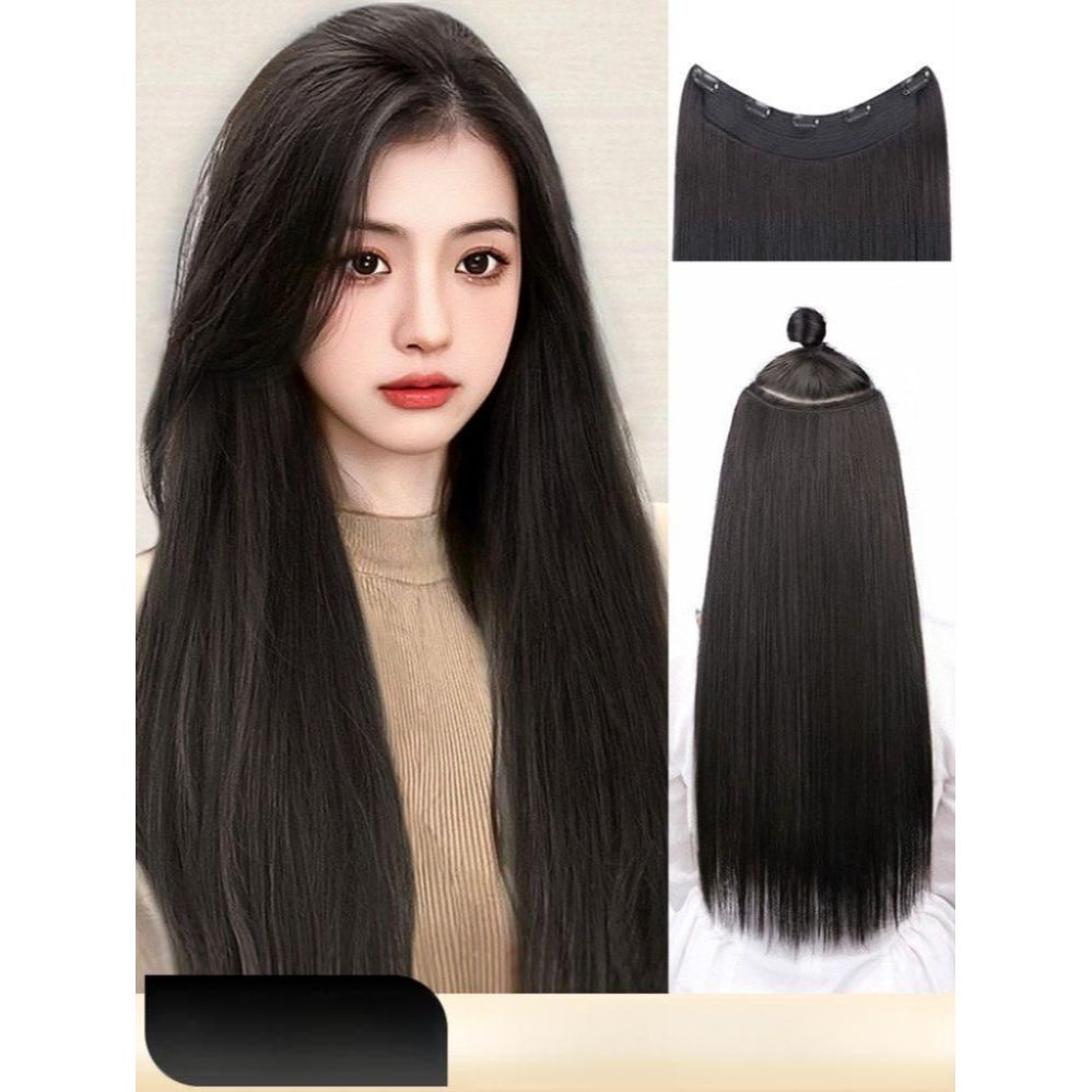 인모 반가발 자연스러운 피스 웨이브 여자가발 패션가발 생머리 부분가발 정수리 - 상품 이미지