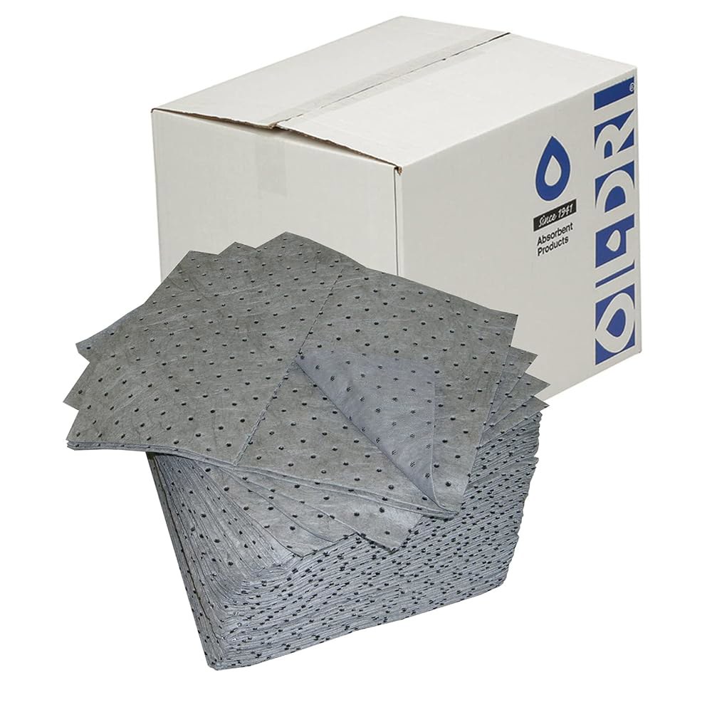 오일 드리 L90902 15인치 W x 19인치 L 범용 중량 접착 천공 패드(100 매트/박스) 100 Pads/Box Light Weight - 상품 이미지