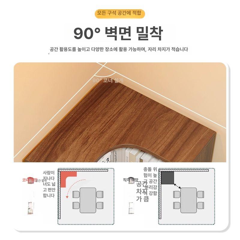 원목 장식장 벽면 삼각코너장 모서리수납장 캐비닛 삼각형 모서리장 모던 유럽식 고급 - 상세 이미지 4