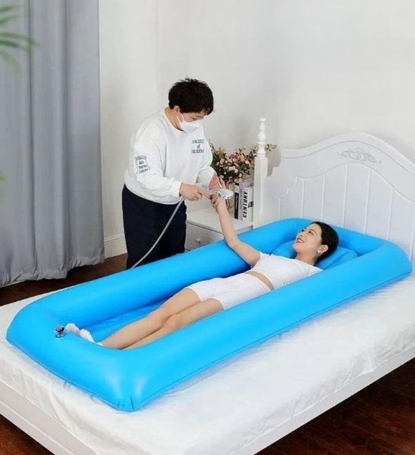 어르신 침상욕조 이동식욕조 목욕침대 펌프 샤워 팽창 풍선 간병 와상환자욕조 간호 - 상품 이미지