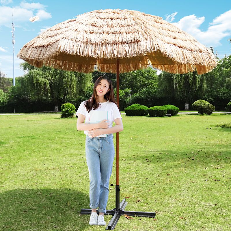 야외 파라솔 테라스 옥상 썬베드 철제 해변 수영장 접이식 대형 펜션 야외용 패션 원목 홀딩 - 상세 이미지 4