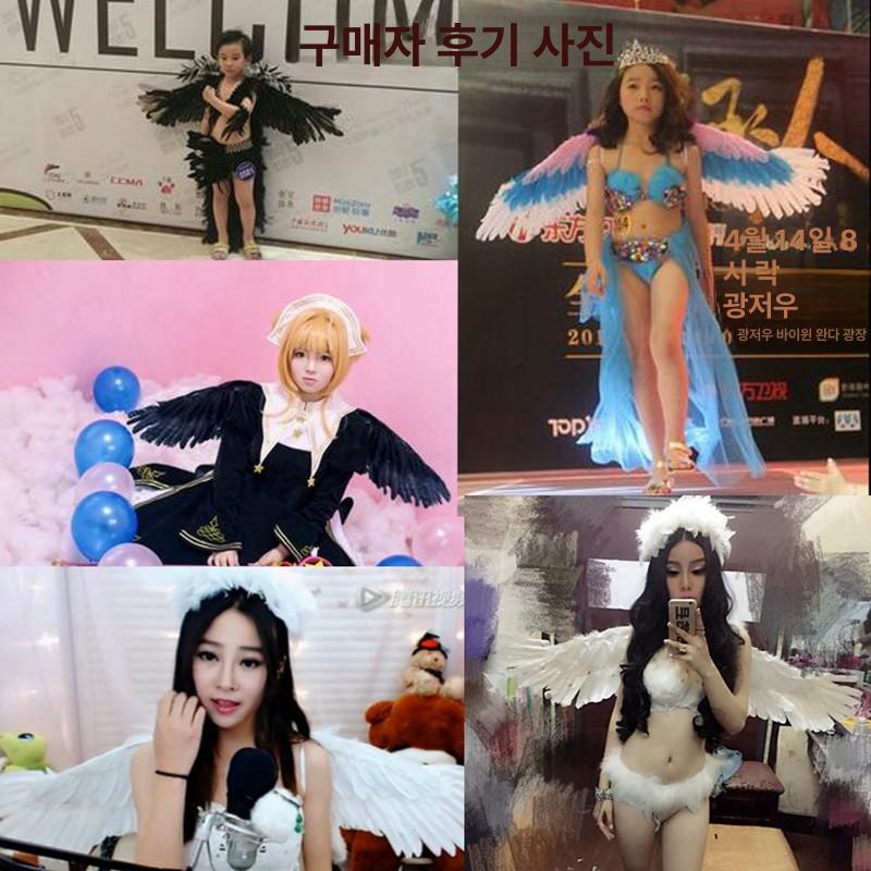 코스프레 소품 할로윈데이코스튬 천사날개 장식 성인 천연 웨딩 깃털날개 게임 무대 - 상세 이미지 4